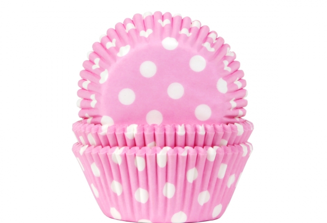  Baking cup Stip baby roze 50x33 mm