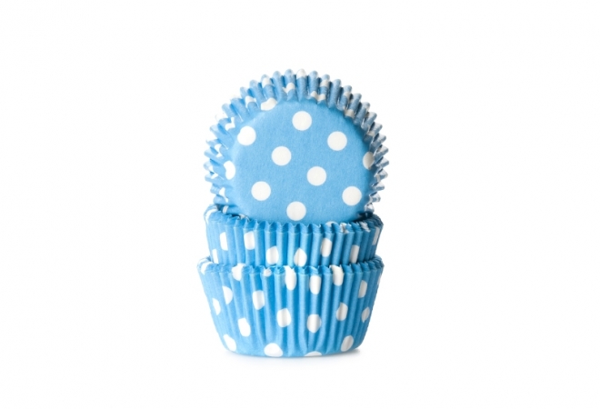 MINI baking cup stip blauw 35x23 mm