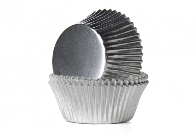 Baking cup Zilver folie 51x30 mm