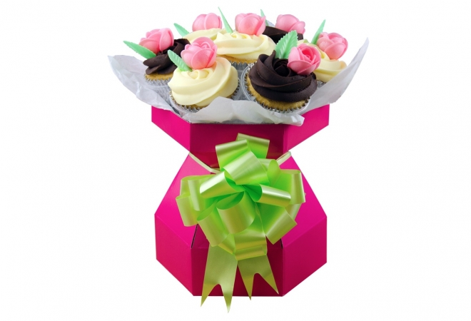 Cupcake Bouquet box HOT PINK - incl 7 holder cups