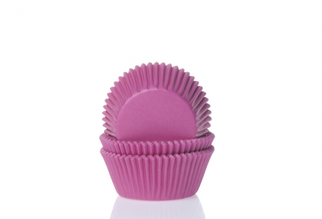 Baking cups mini effen Fuchsia roze 35x23mm