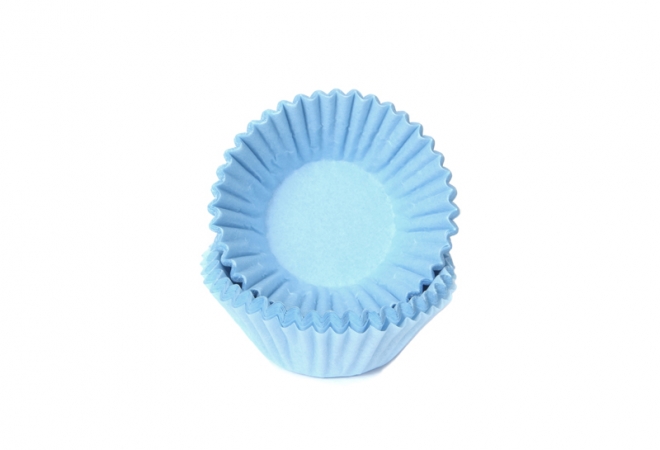 Bulk baking cups chocolade/petit four pastel blauw 25x19mm 