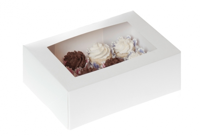 MINI 12 cupcakedoos WIT- 2 stuks in retailverpakking
