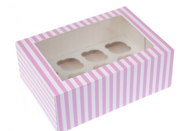 MINI 12 cupcakedoos CIRCUS- 2 stuks in retailverpakking