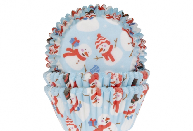Baking cups Snowman red 50x33mm