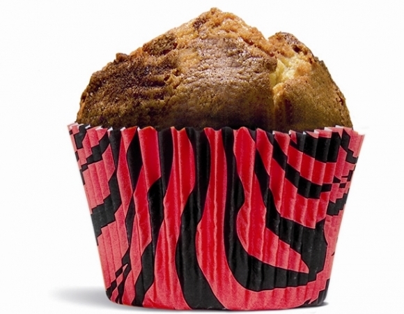 Baking cup Zebra rood/zwart 50x35mm