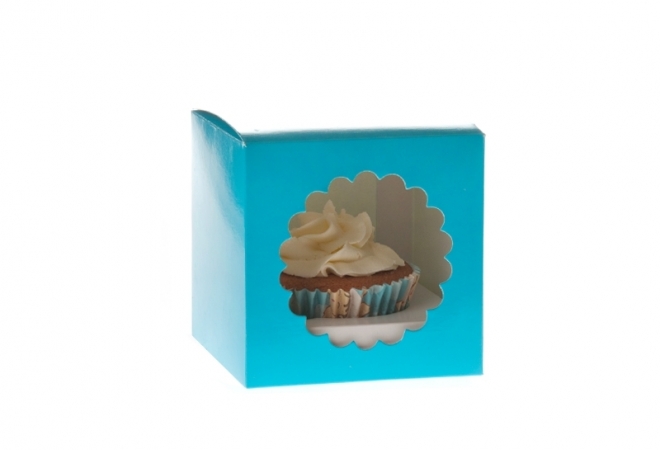 1 cupcake vensterdoos aqua blauw