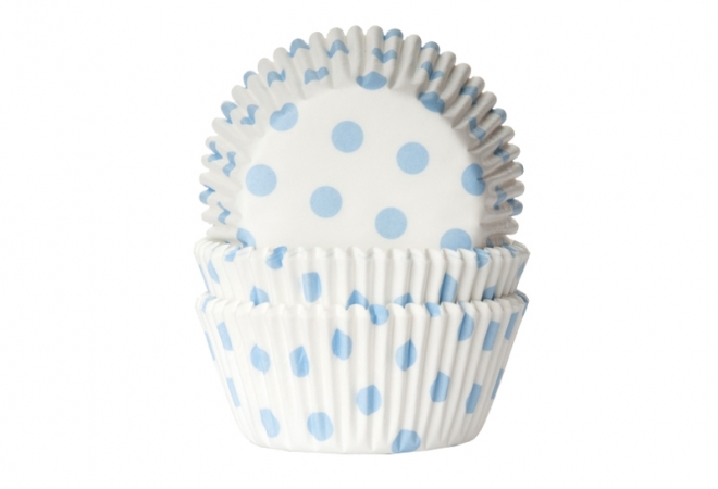 Baking cup Stip wit/baby blauw 50x33 mm