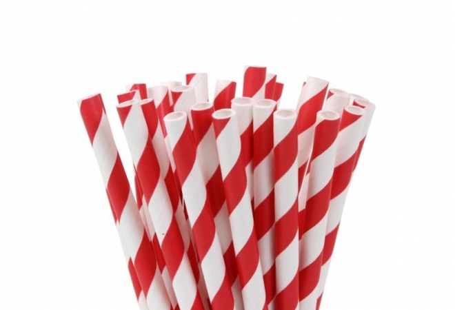 Cakepop paper straws Streep Rood