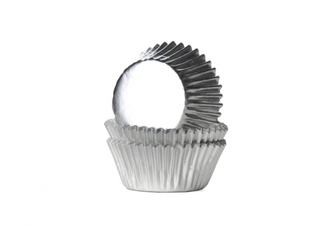 MINI baking cup Zilver folie 33x21 mm