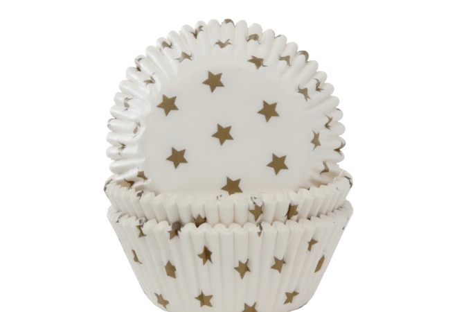 Baking cup Stars gold 50x33 mm