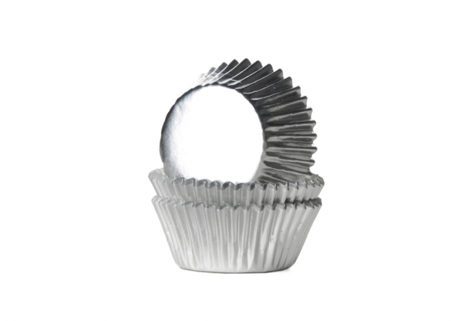 MINI baking cup Zilver folie 33x20 mm