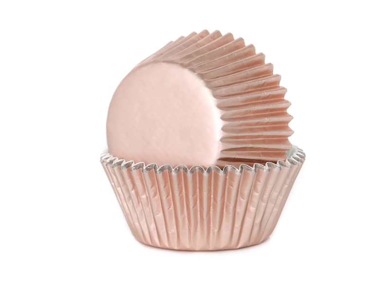 Baking cups folie Rosé goud 48x35mm