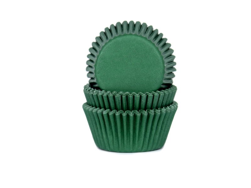 MINI baking cups donker groen 35x23mm